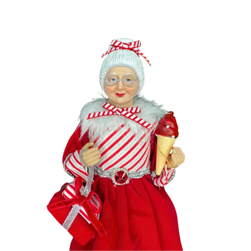 Mamãe Noel Em Pé Vermelho 30cm - Florarte - Loja Do Thor