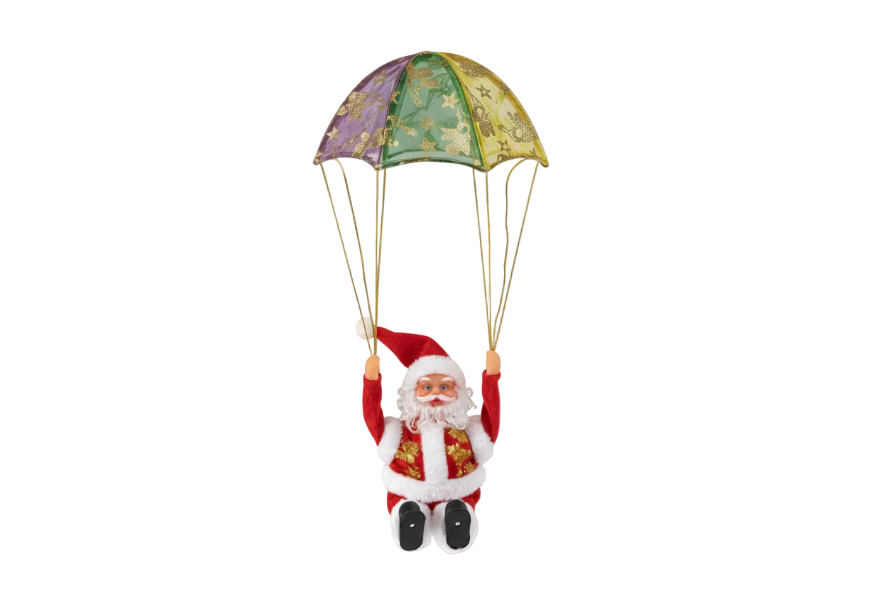 Papai Noel Malabarista No Paraquedas 15cm