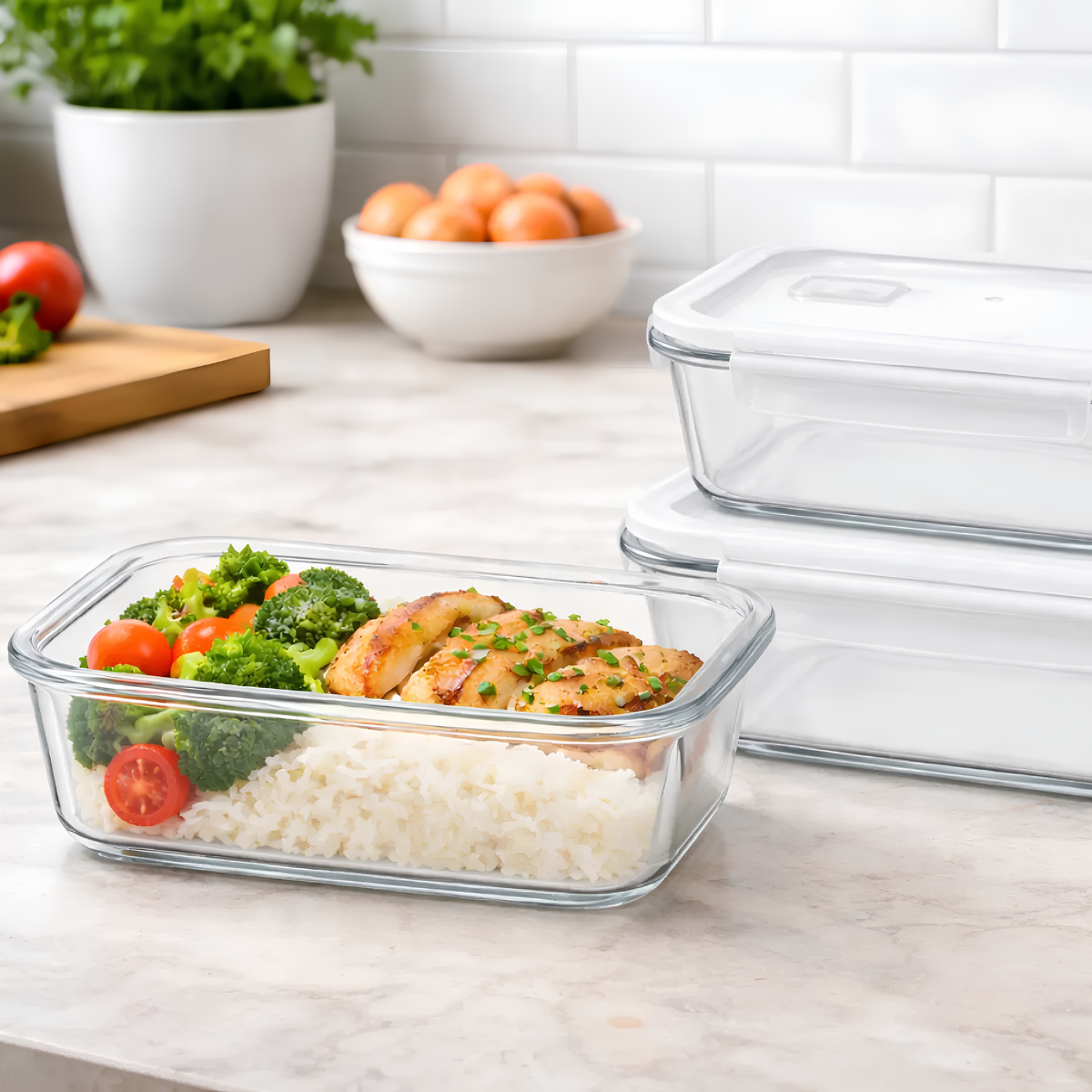Pote Hermético Vidro 1,04L  Com 4 Travas Marmita RM1585