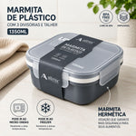 Marmita Hermética 3 Divisórias 1350ml -Allmix
