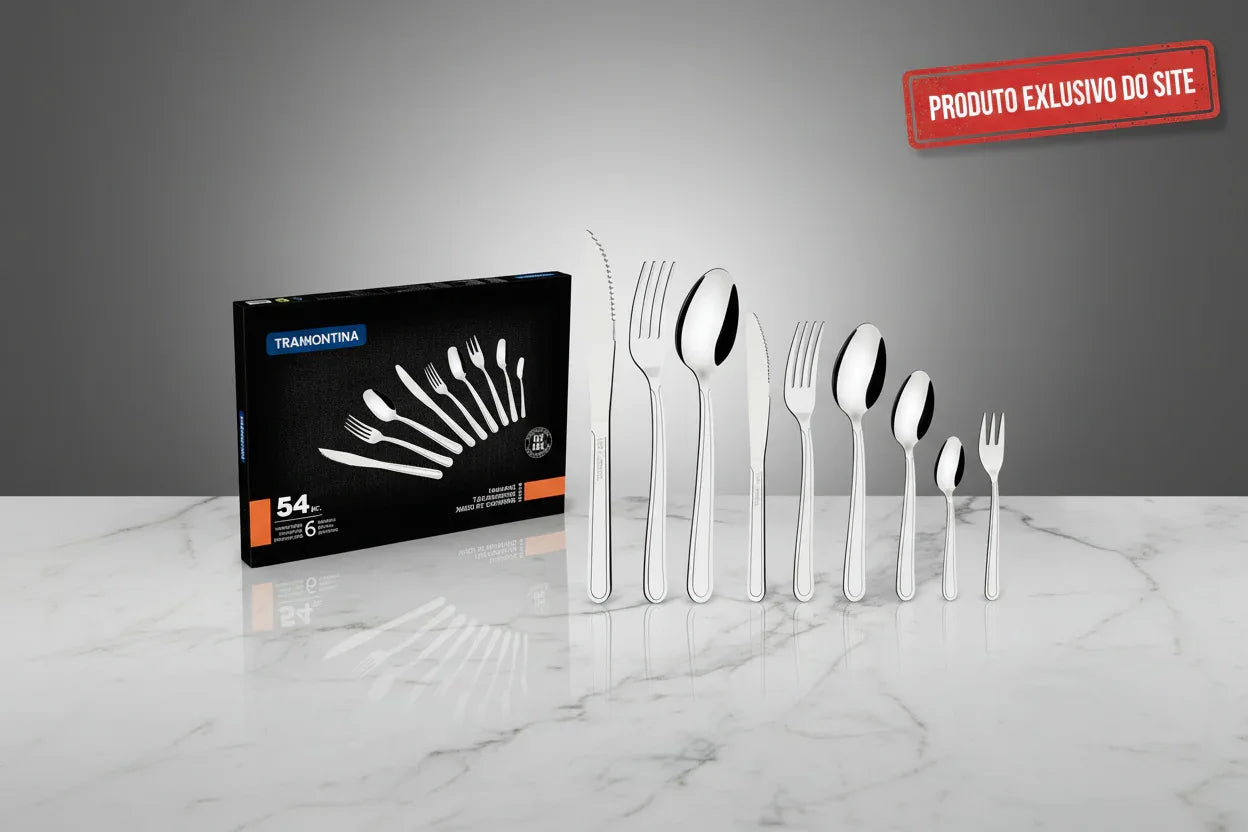 Faqueiro 54 Pcs Buzios - Aço Inox 23799077 - Loja Do Thor