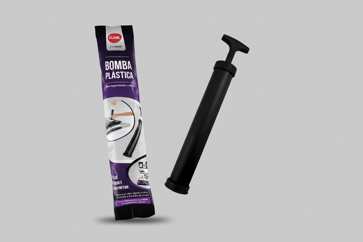 Bomba Manual Organizador a Vacuo - 4x28cm - Plastico