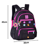 Mochila de Costas Preta Flower Power 17,5 RB26231