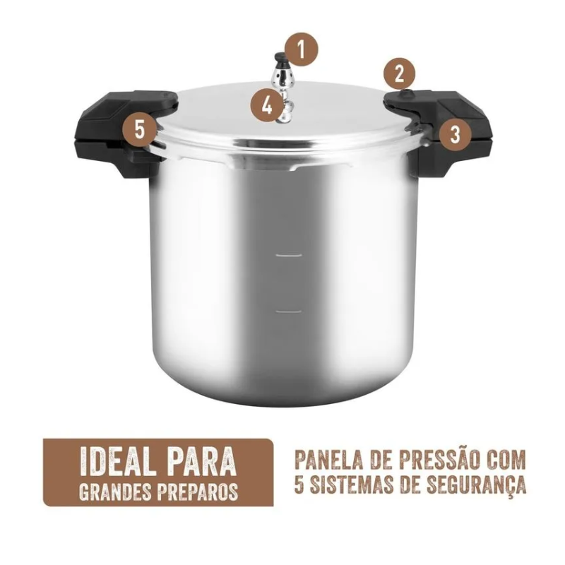 Panela de Pressão de Alta Capacidade Rochedo Pro 20,8L