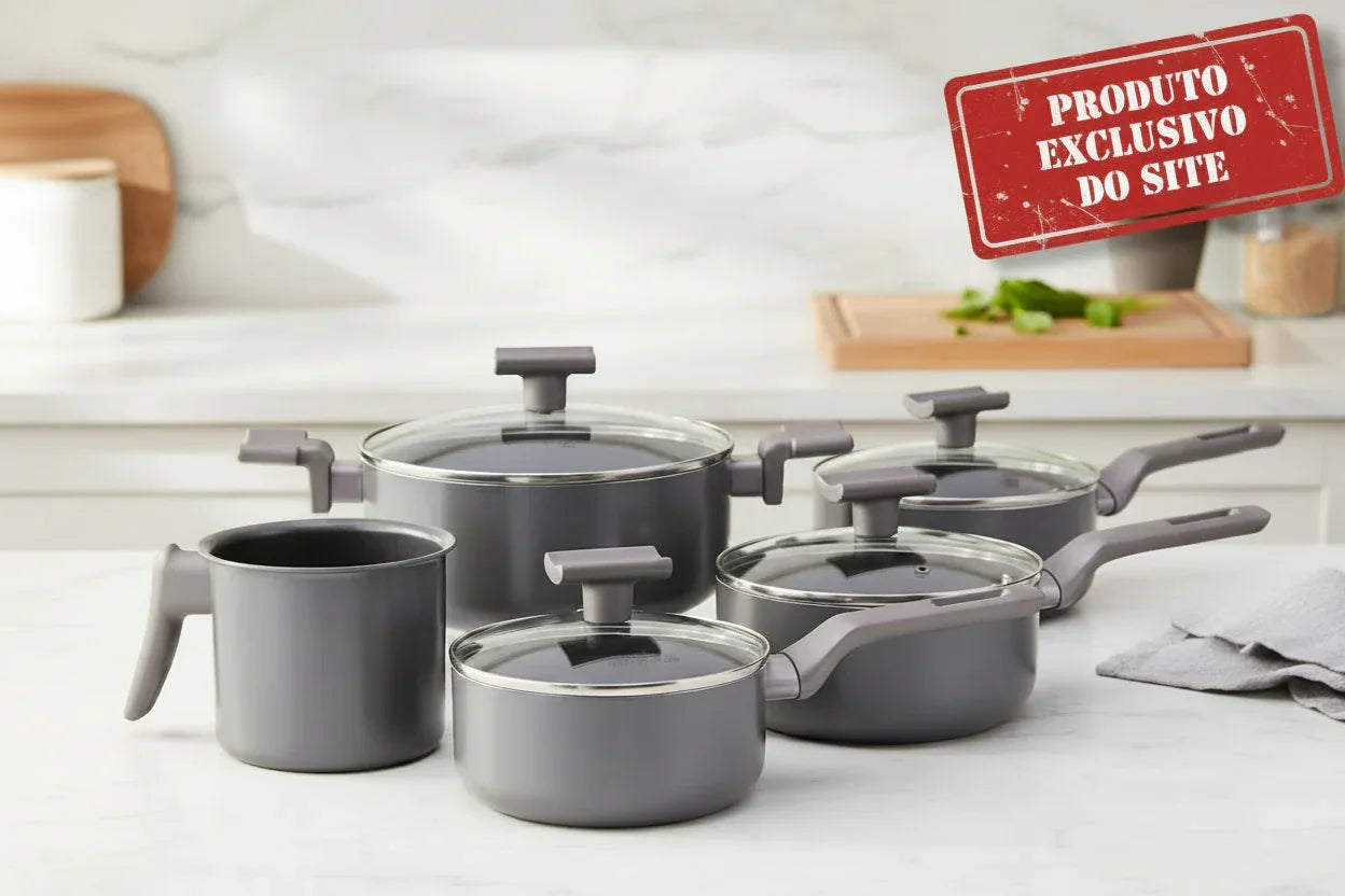 Conjunto Sartin Cook 5 Pcs Ceramico Grafite - Loja Do Thor
