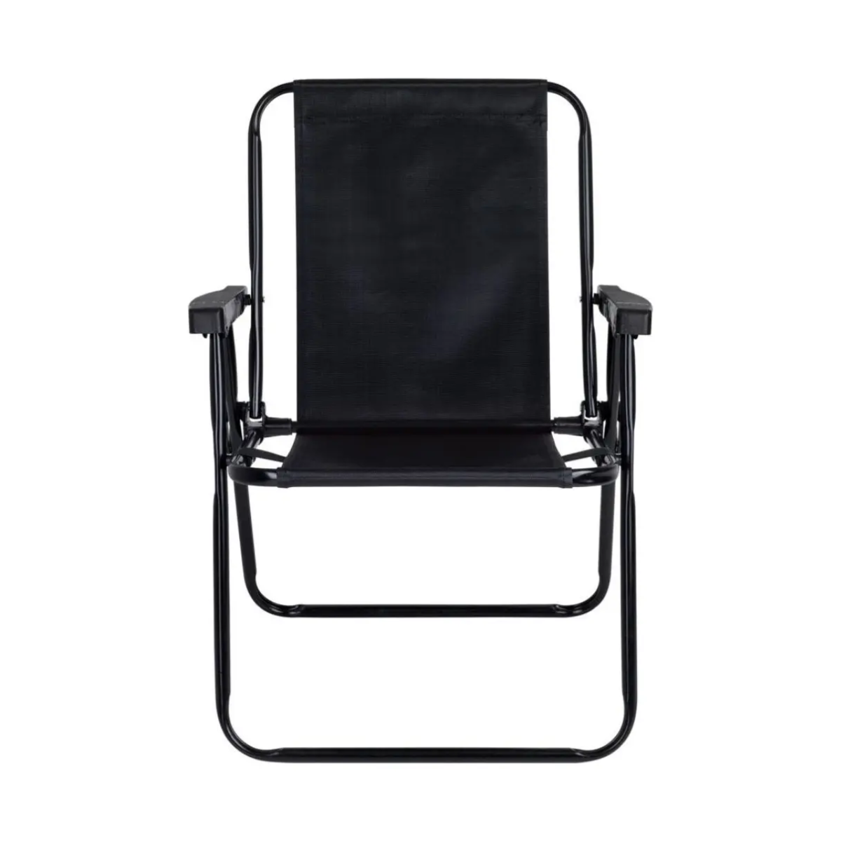 Kit 2 Cadeiras De Praia Alta Aço Preta Mor 2059 Preto
