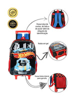 Mochila De Rodinhas Escolar Hot Wheels Ic41512 - Preto