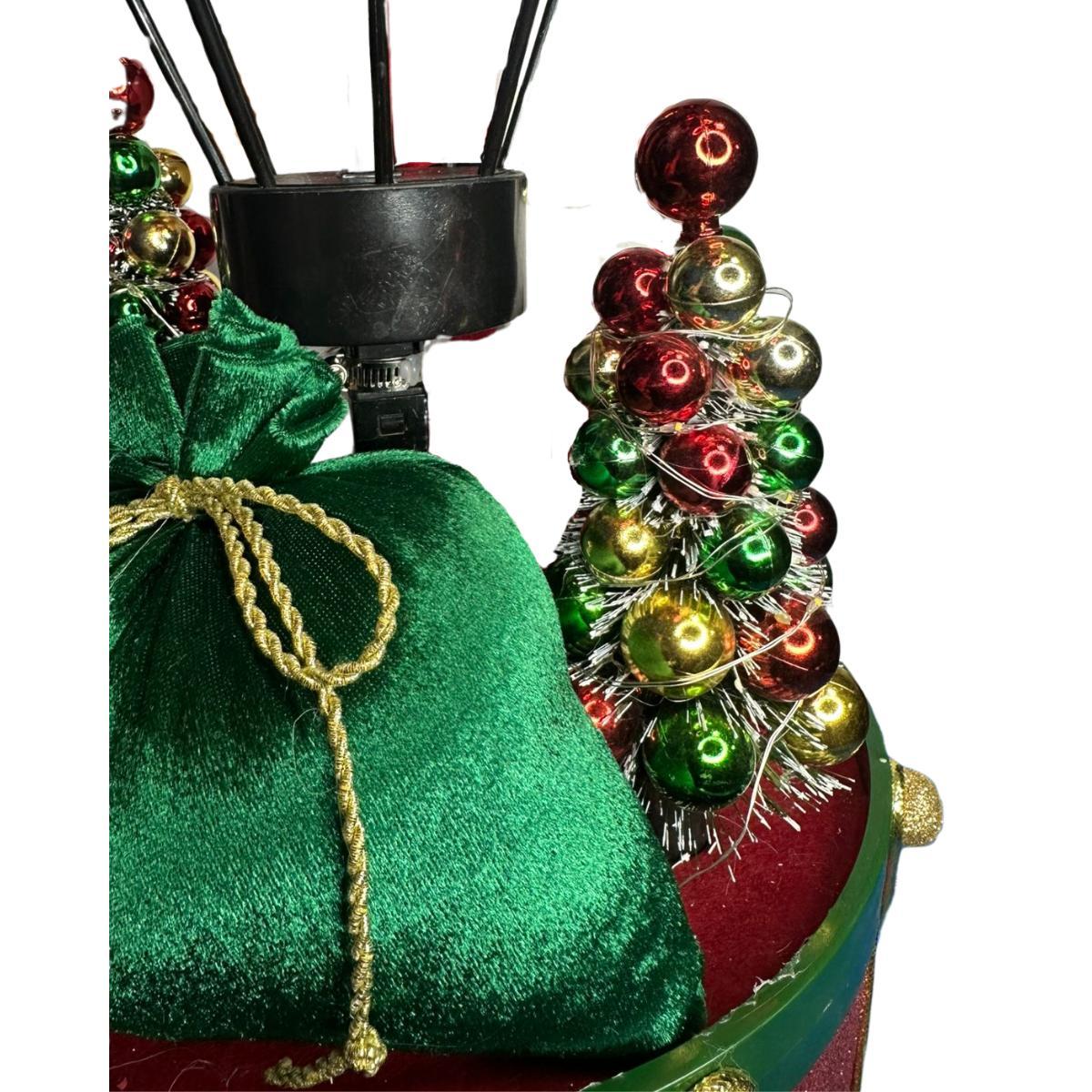 Papai Noel Tambor Baloes Retratil Luz 110cm 30285