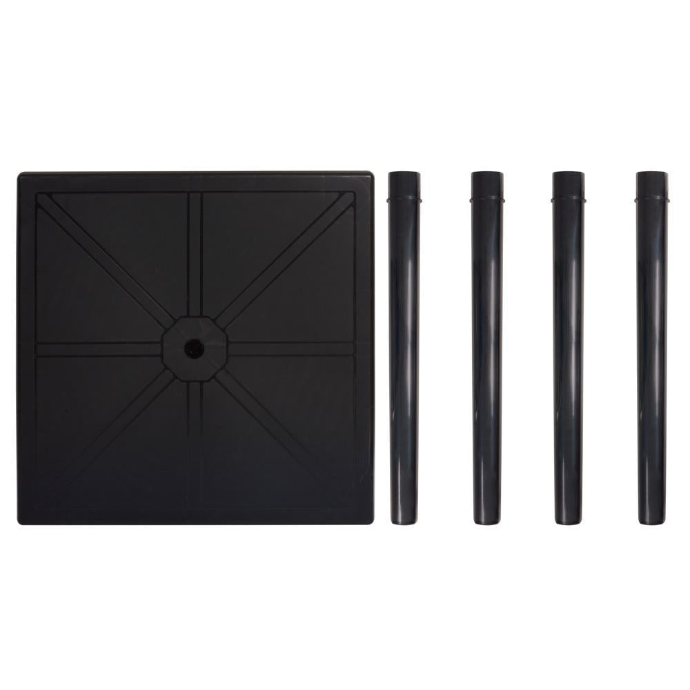 Mesa Plastica Quadrada Desmontavel Mor Preta