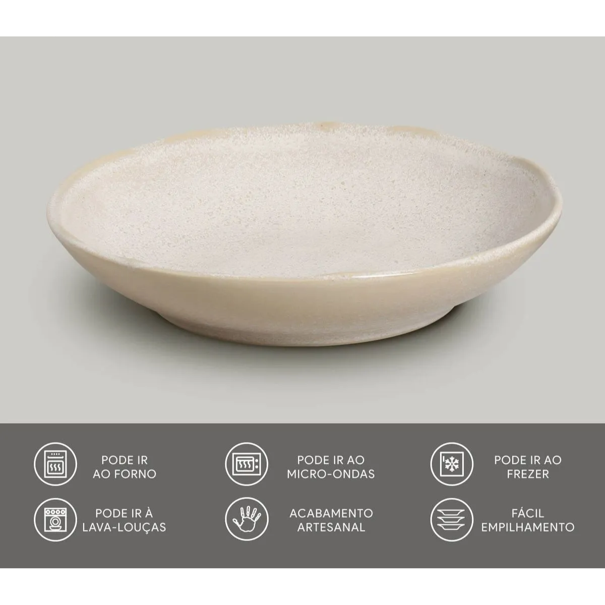 Conjunto com 6 Pratos Fundo Bio Latte - Porto Brasil