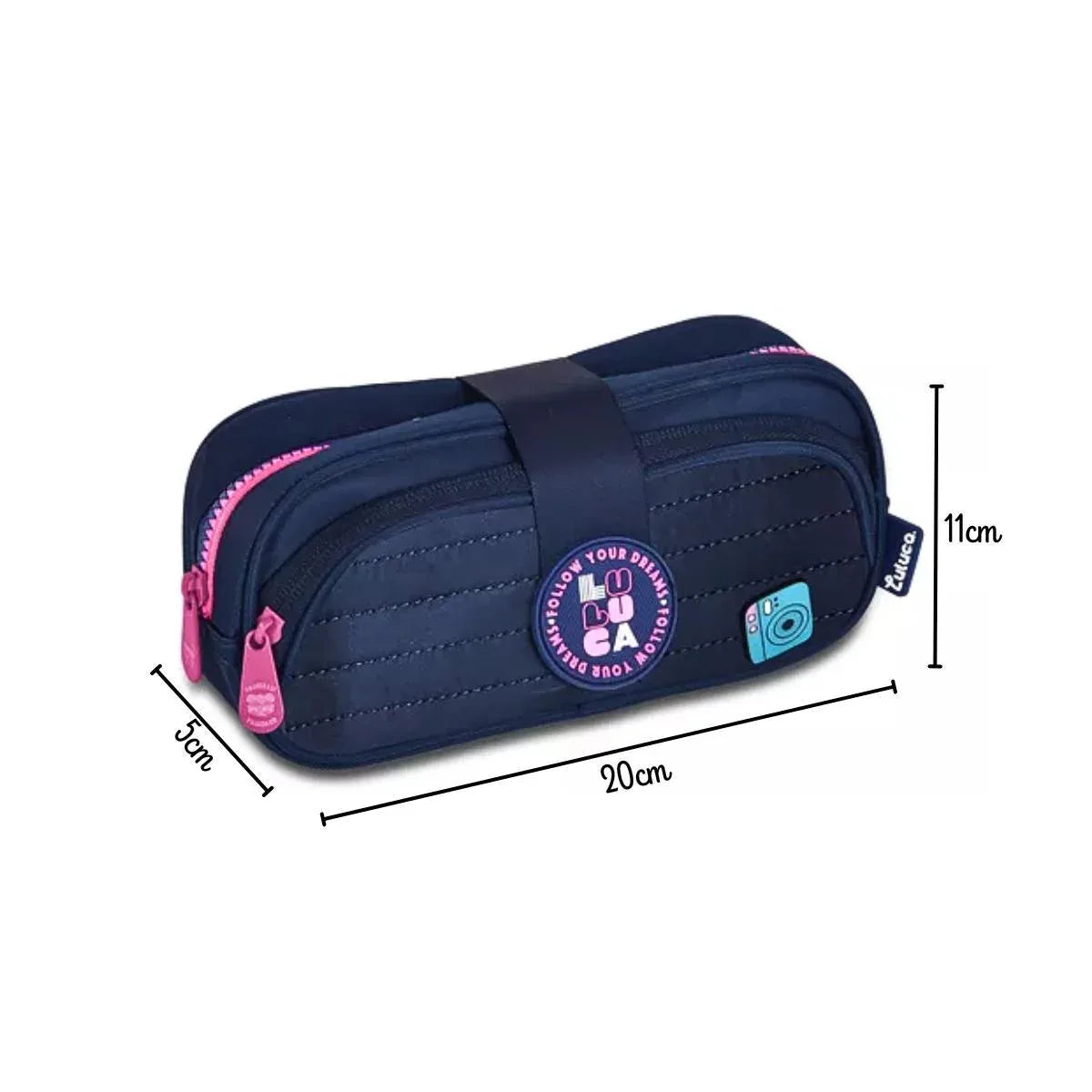 Estojo Duplo Escola Azul Luluca LU24641 - Loja Do Thor