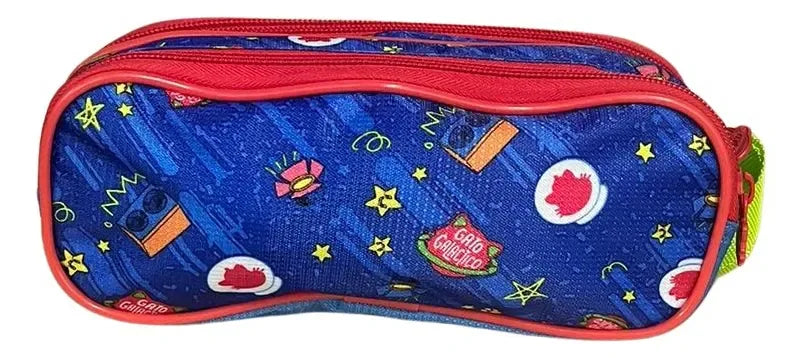 Estojo Duplo Gato Galactico Azul - Clio GG24119F 9x6x21 cm - Loja Do Thor