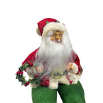 Papai Noel Sentado Vermelho Verde 30Cm Florarte - Loja Do Thor