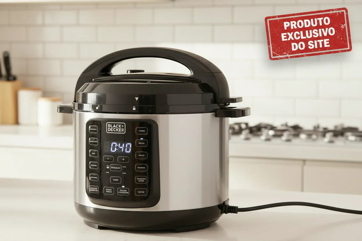 Panela De Pressão Elétrica 900W 127v - Black Decker PP900G-BR - Loja Do Thor