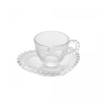 Conjunto 4 Xícaras de Café Com Pires Coração Pearl 85ml