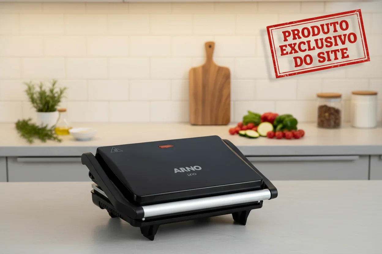 Grill Panini 220V Preto Arno Compacto SW3318B3 - Loja Do Thor