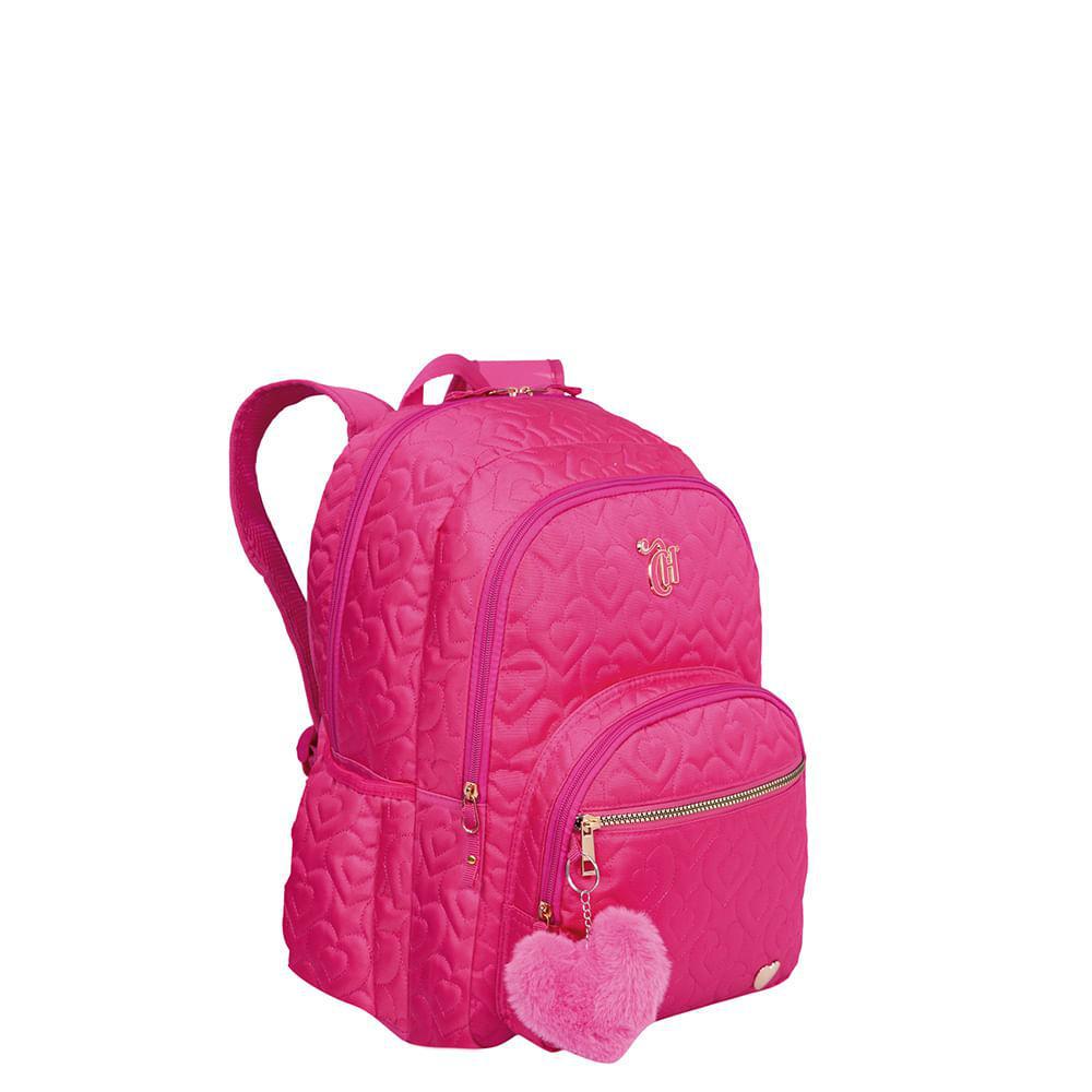 Mochila Grande 2 Compartimentos Sestini Capricho Crush Rosa