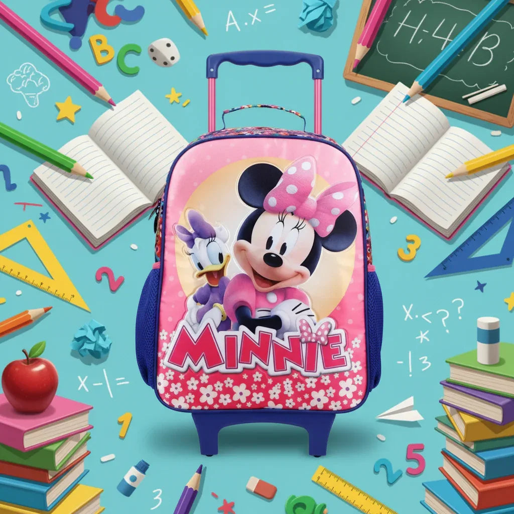 Mochila de Rodinha Rosa Escolar Minnie Xeryus - Loja Do Thor