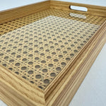 Bandeja Retangular De Mdf Com Fundo Treliça E Acrílico 35Cm