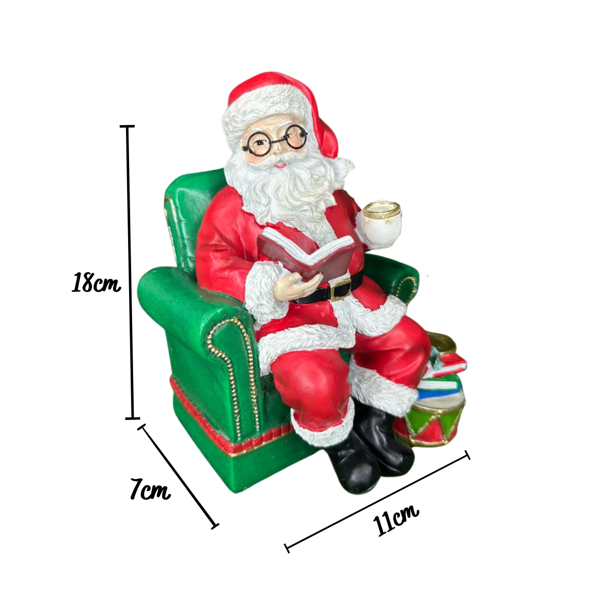 Papai Noel Resina Natal 18cm Vermelho - Grillo