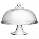 Prato para Bolo com Pé e Tampa Bird Vidro - Wolff - Loja Do Thor