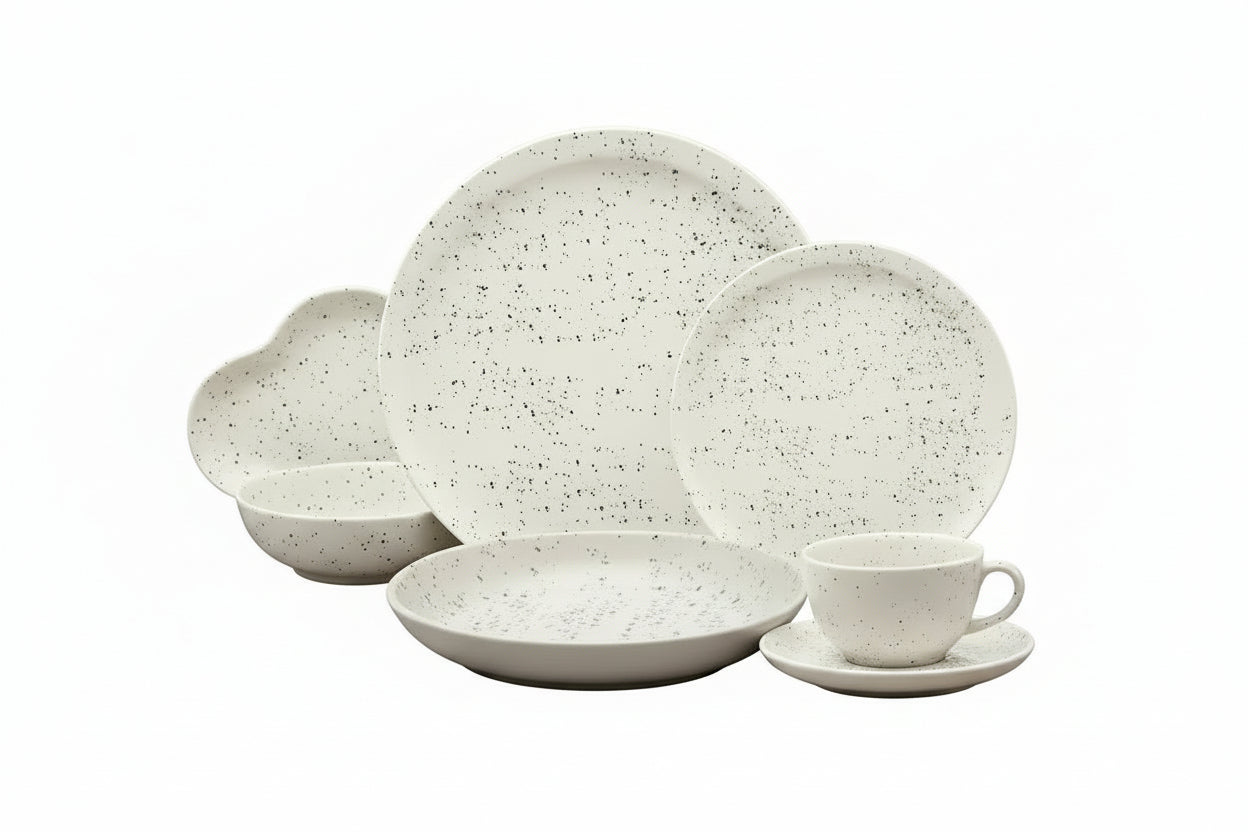 Aparelho De Jantar E Cha 20 Pecas Oxford Flat Chuvisco - Loja Do Thor