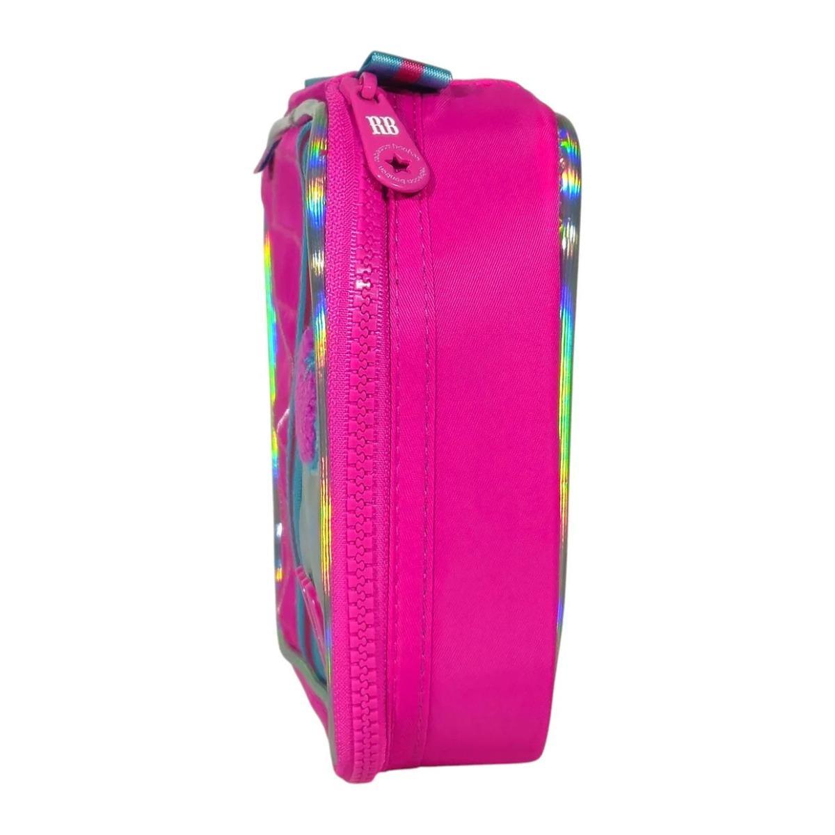 Estojo Escolar Box Rebecca Bonbon Holografica Rosa Rb27019