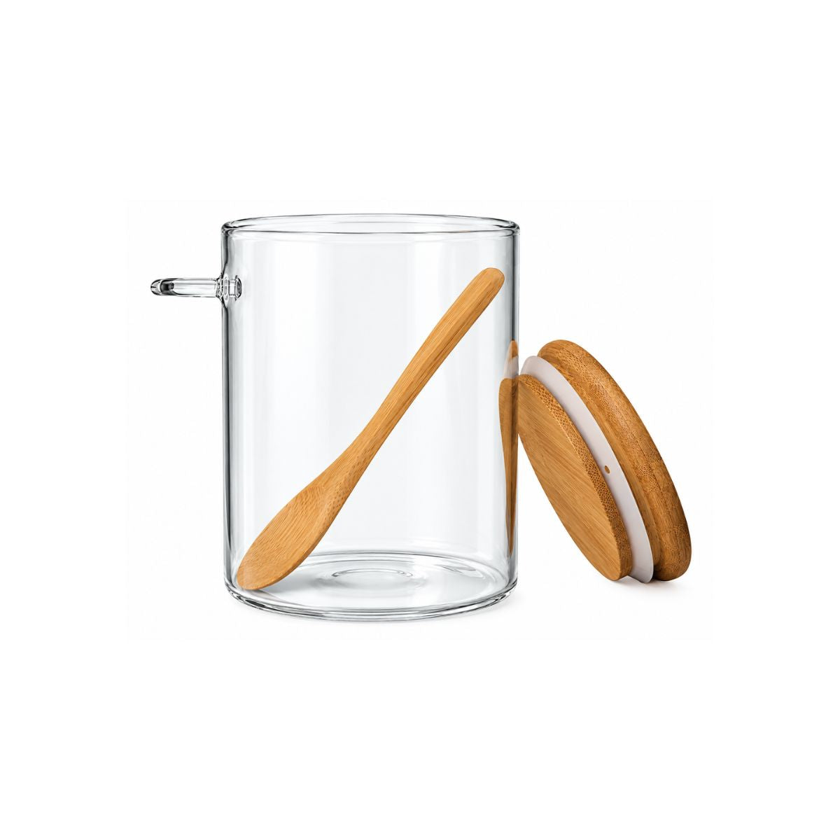 Pote Hermético Borossilicato 450ml Com Colher de Bambu -Allmix
