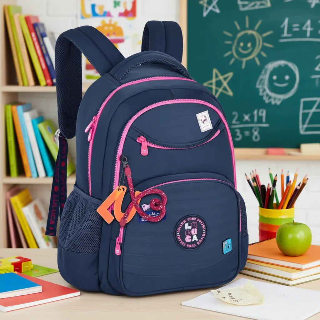 Mochila de Costas Azul Luluca LU24635 - Loja Do Thor