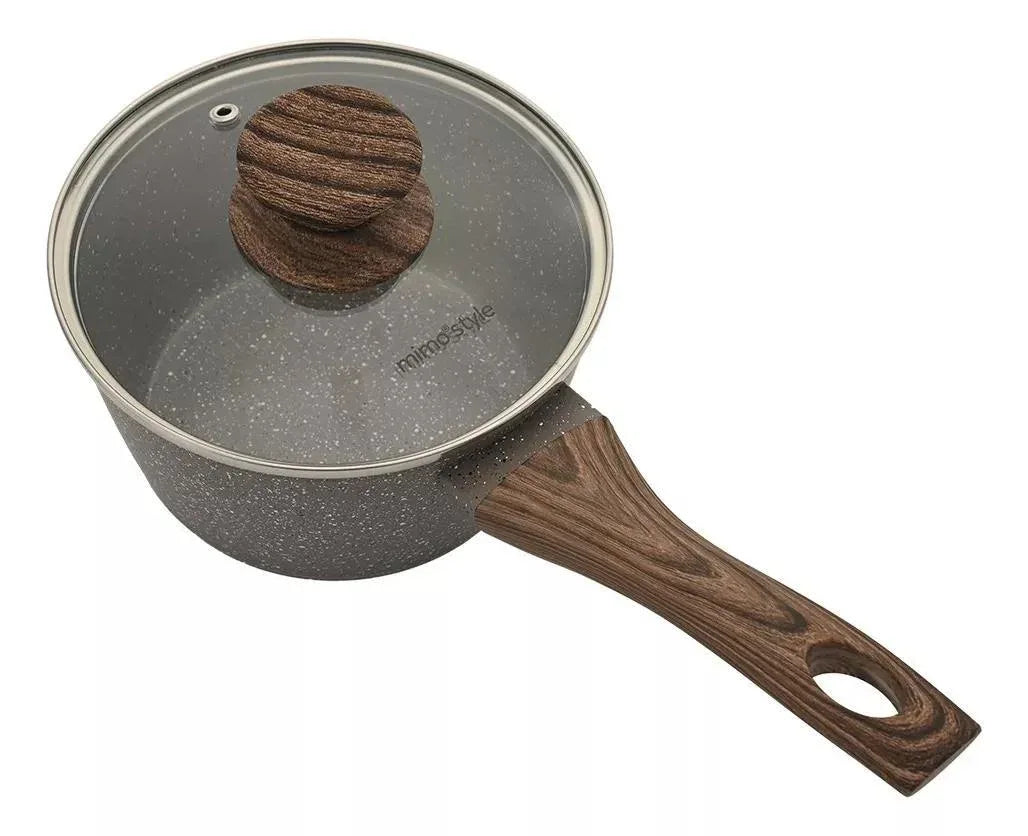 Panela De Inducao Ceramica Antiaderente 16Cm Com Tampa Vidro - Loja Do Thor