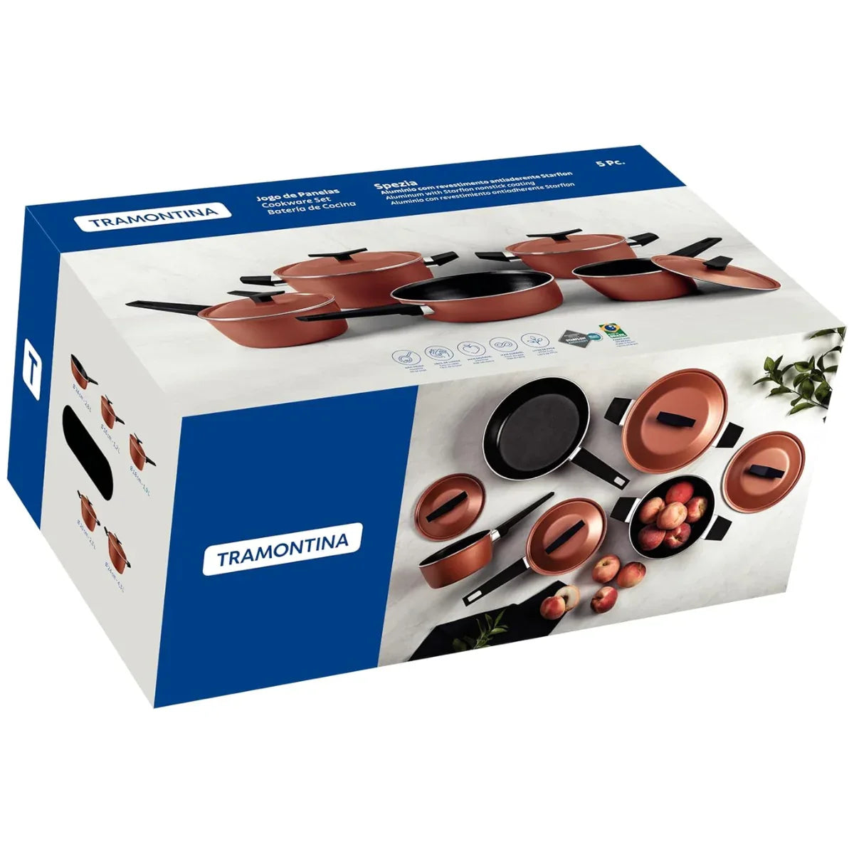 Jogo De Panelas Alum 5pçs Spezia Tramontina 28399330 - Loja Do Thor