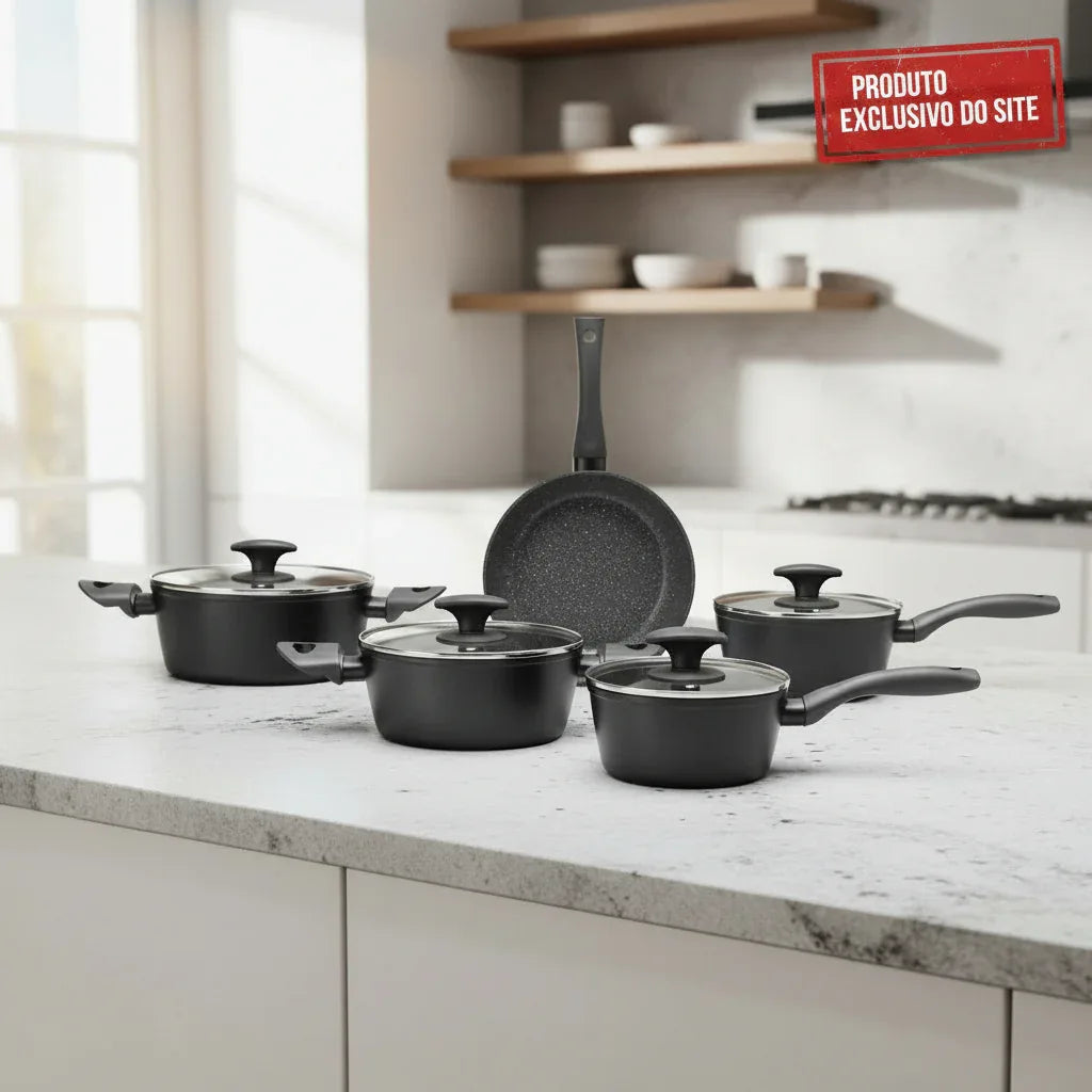 Jogo De Panelas 05 Pecas Brinox Com Fundo De Inducao Orion - Loja Do Thor