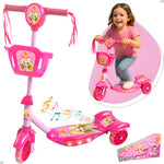 Patinete Com Cestinha Rosa Com Luz E Sons Belinda