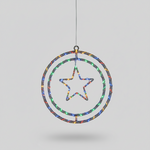 Argola Dupla C/ Figuras Estrela 80 LEDs Colorida - Global