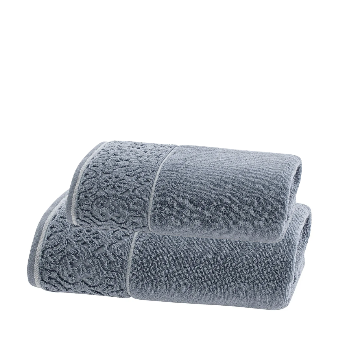 Jogo De Toalha Banho Rosto Super Soft Arabesco Azul Corttex