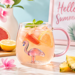 Caneca de Vidro Borossilicato 3D Flamingo 420ml  -  223048 Allmix