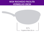 Frigideira Wok Rochedo Facilita Vermelho 28cm
