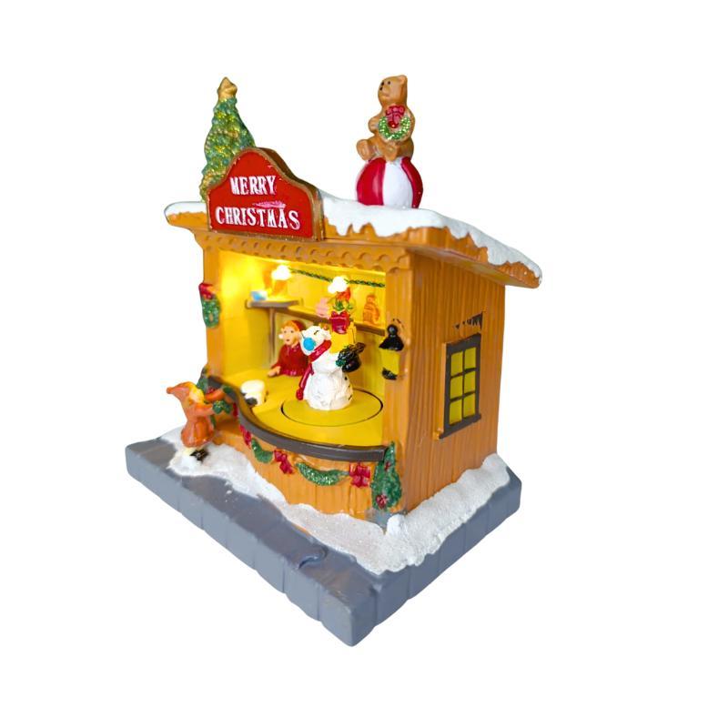 Loja De Natal Com Luz e Movimento 14cm 30410