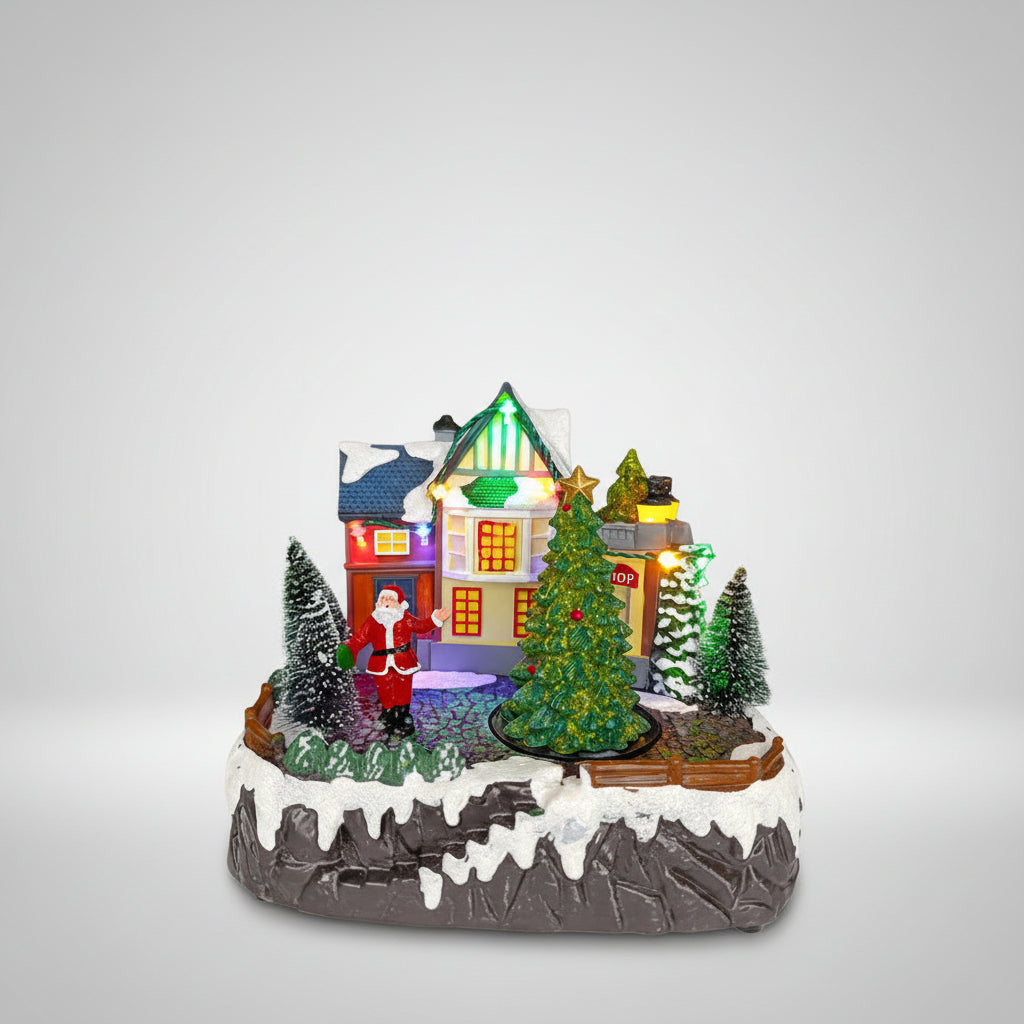 Vila De Natal Com Luz e Movimento 20cm 30405