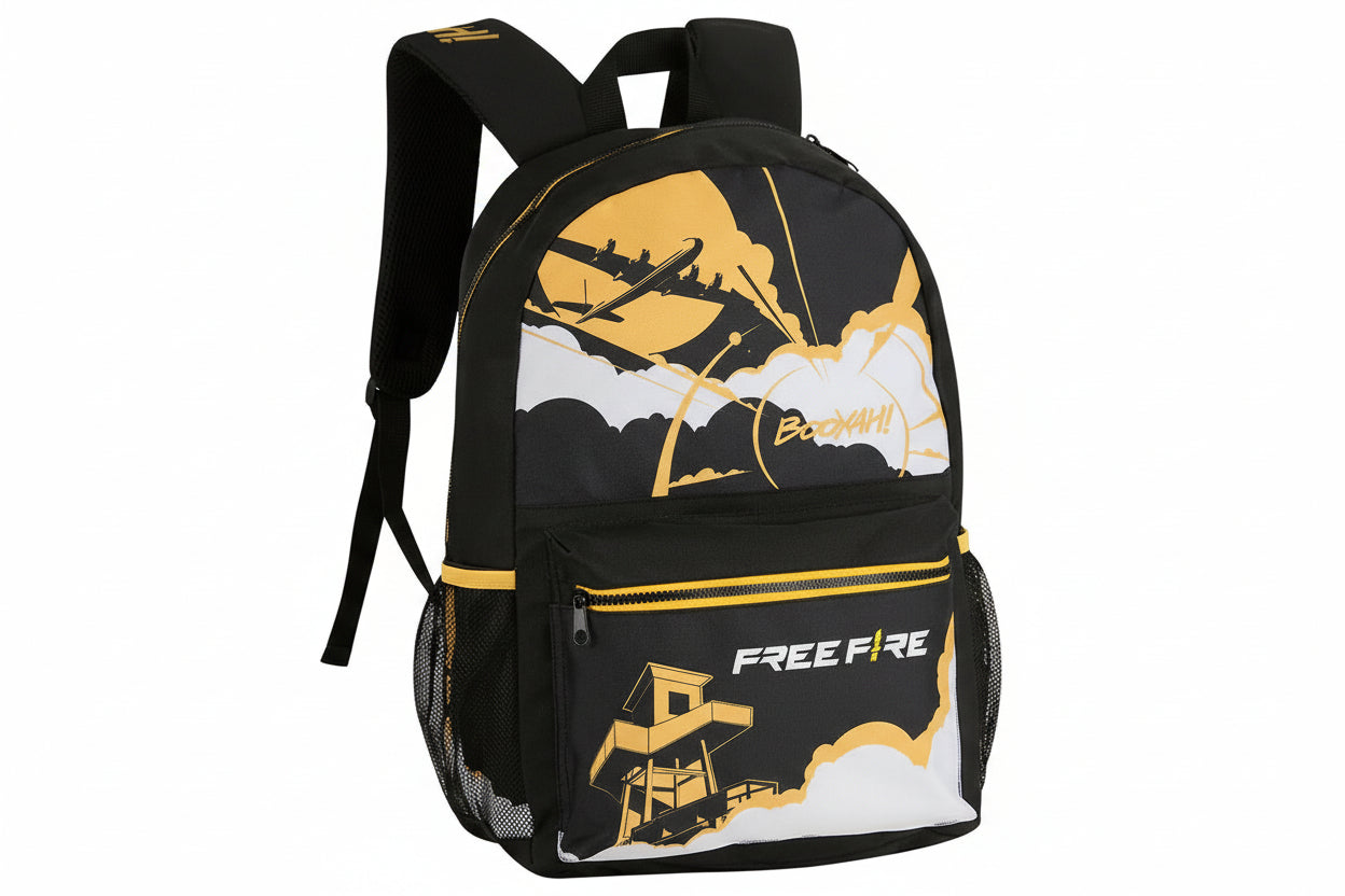 Mochila De Costas Free Fire Amarela 17,5 UP FR2487 - Loja Do Thor