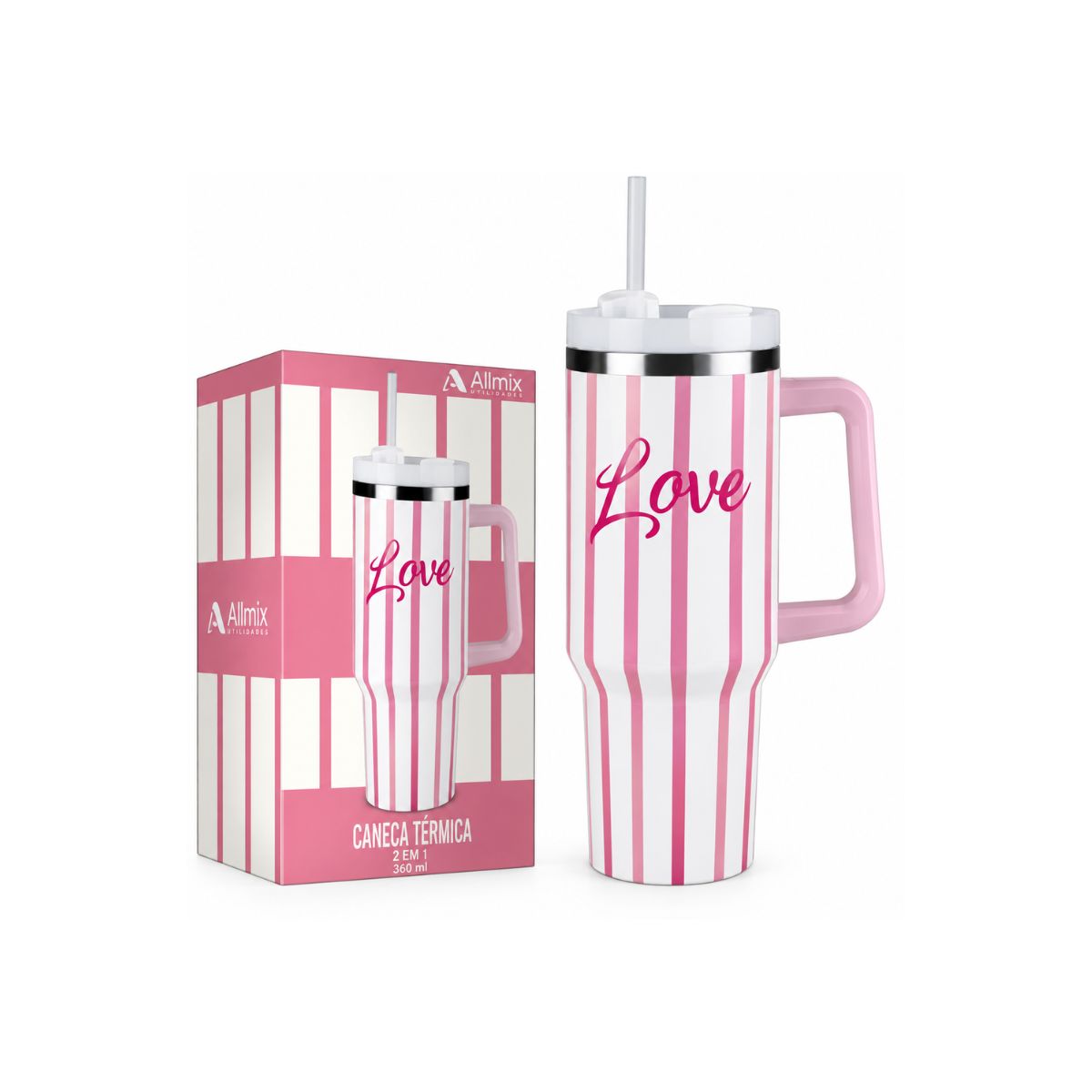 Copo Térmico 1,2L Love -Allmix 412010