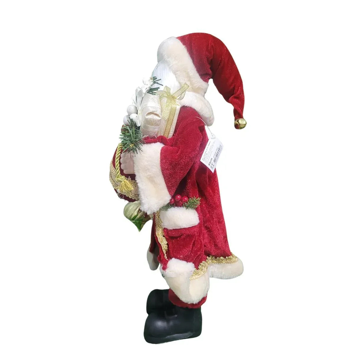 Papai Noel em Pe Vermelho e Dourado 45CM Florarte 57508001 - Loja Do Thor