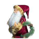 Papai Noel Casaco Veludo Guirlanda Vinho 80cm 30346
