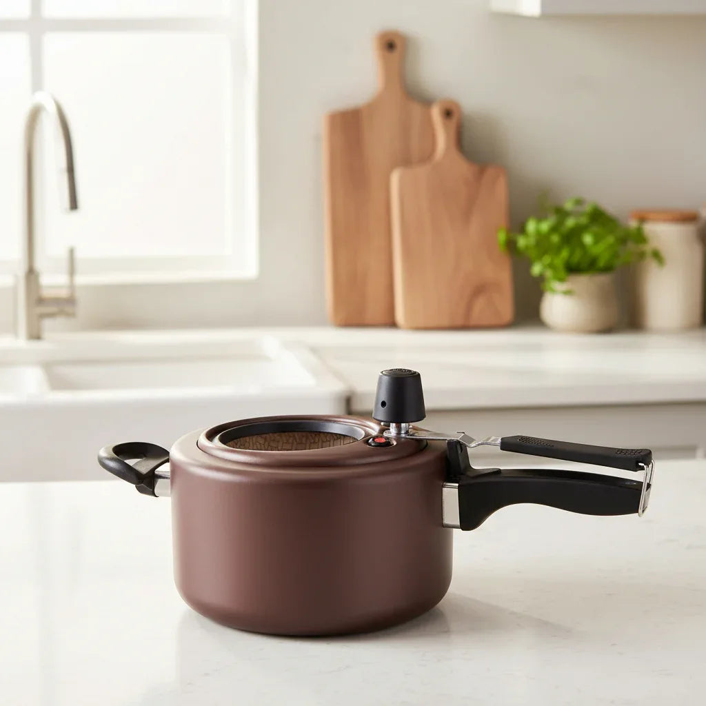 Panela De Pressao Chocolate 3,0L C/ Visor De Vidro MTA 6026 - Loja Do Thor