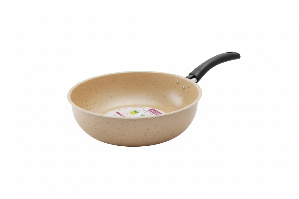 Frigideira Colore Wok 24cm Antiaderente Bege Stone Alegrete - Loja Do Thor
