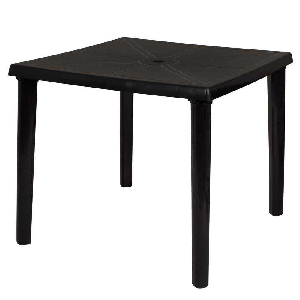 Mesa Plastica Quadrada Desmontavel Mor Preta