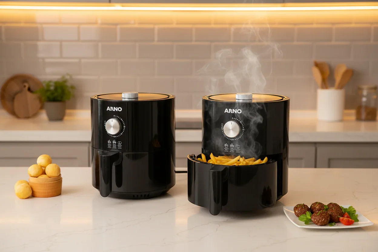 Fritadeira Eletrica sem Oleo/Air Fryer Arno Preta 4,2L - 127V - Loja Do Thor