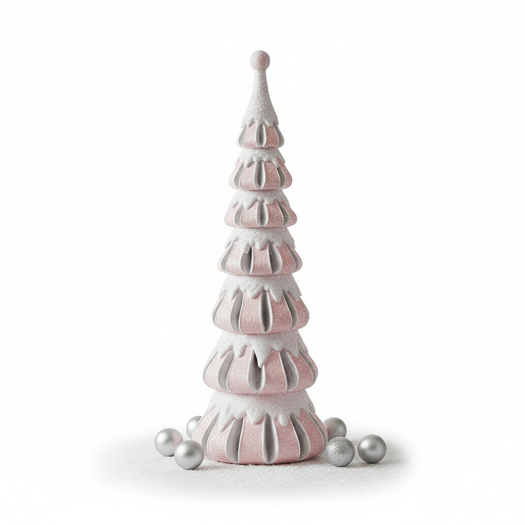Arvore de Natal Rosa em Resina 40x14,5CM Florarte 60002
