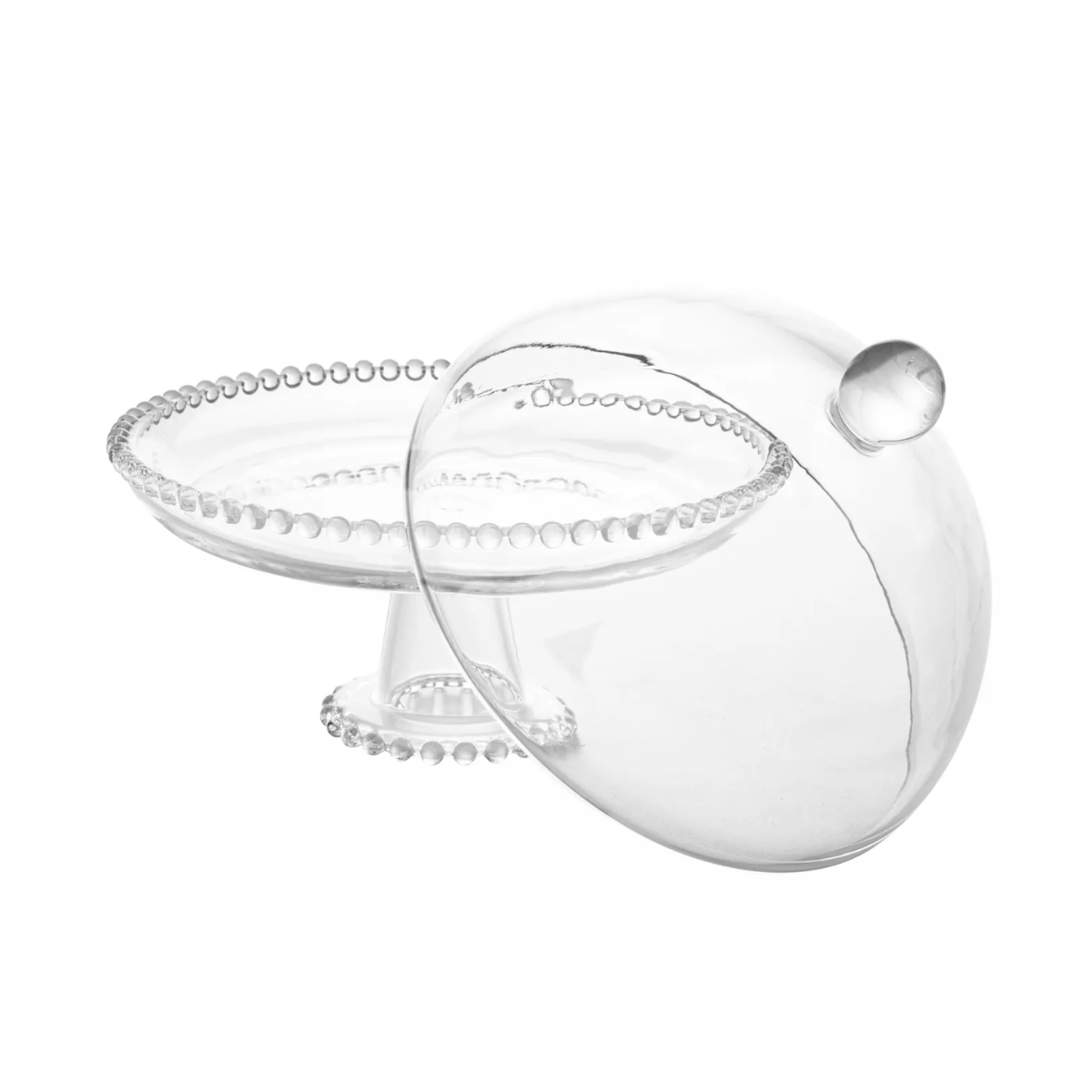 Prato de Cristal com Pé e Tampa Pearl 20cm x 18cm - Wolff