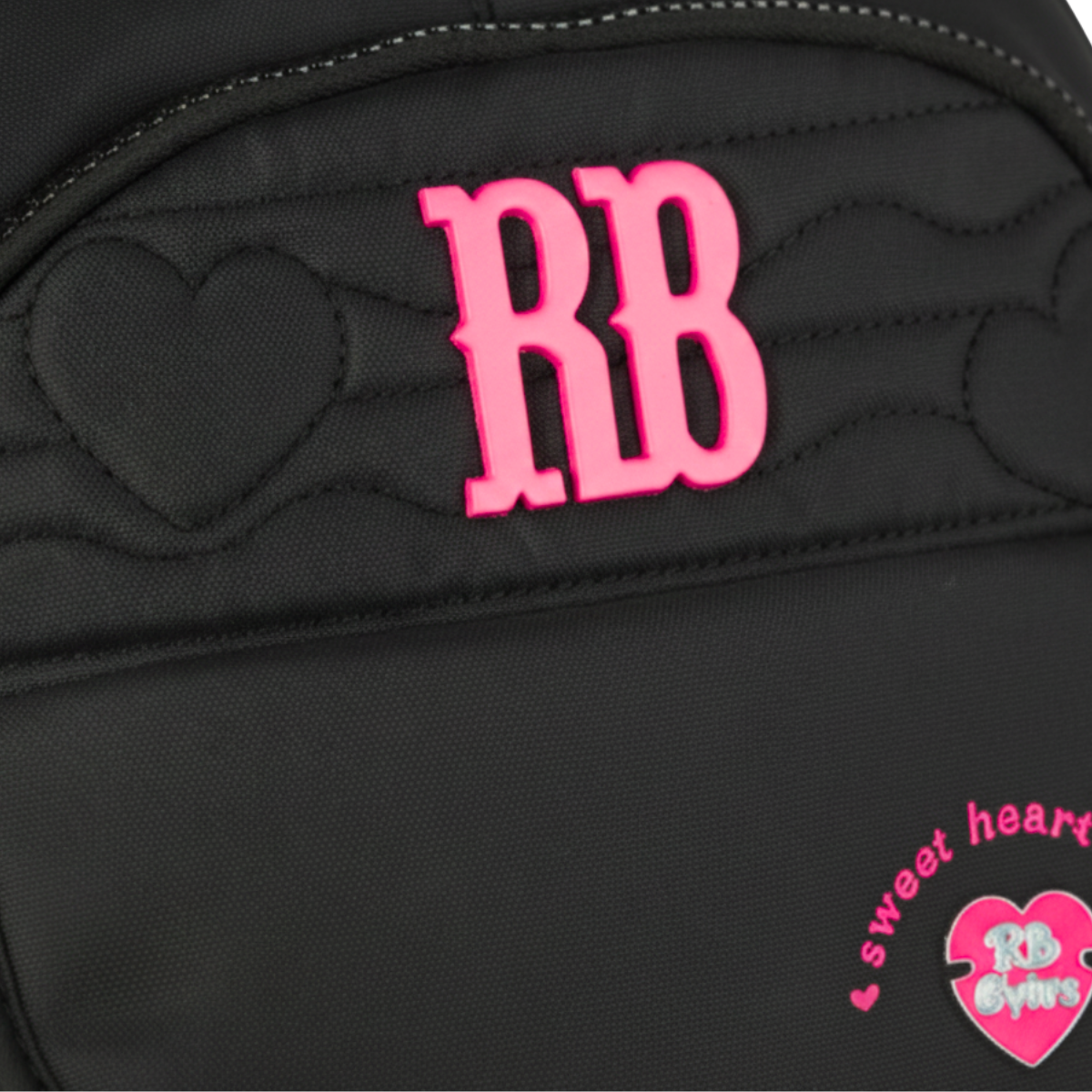 Mochila de Costas Heart Beats Preta 17,5 RB27015